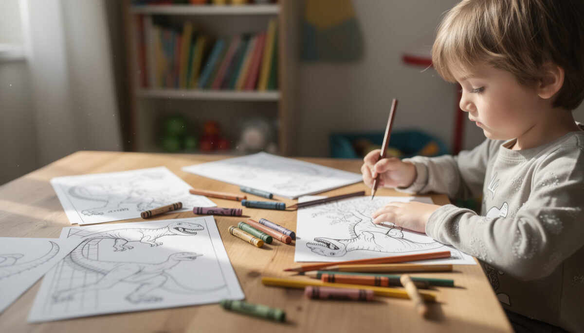 téléchargez des coloriages de dinosaures en pdf gratuits pour stimuler la créativité et le développement des compétences chez les enfants.