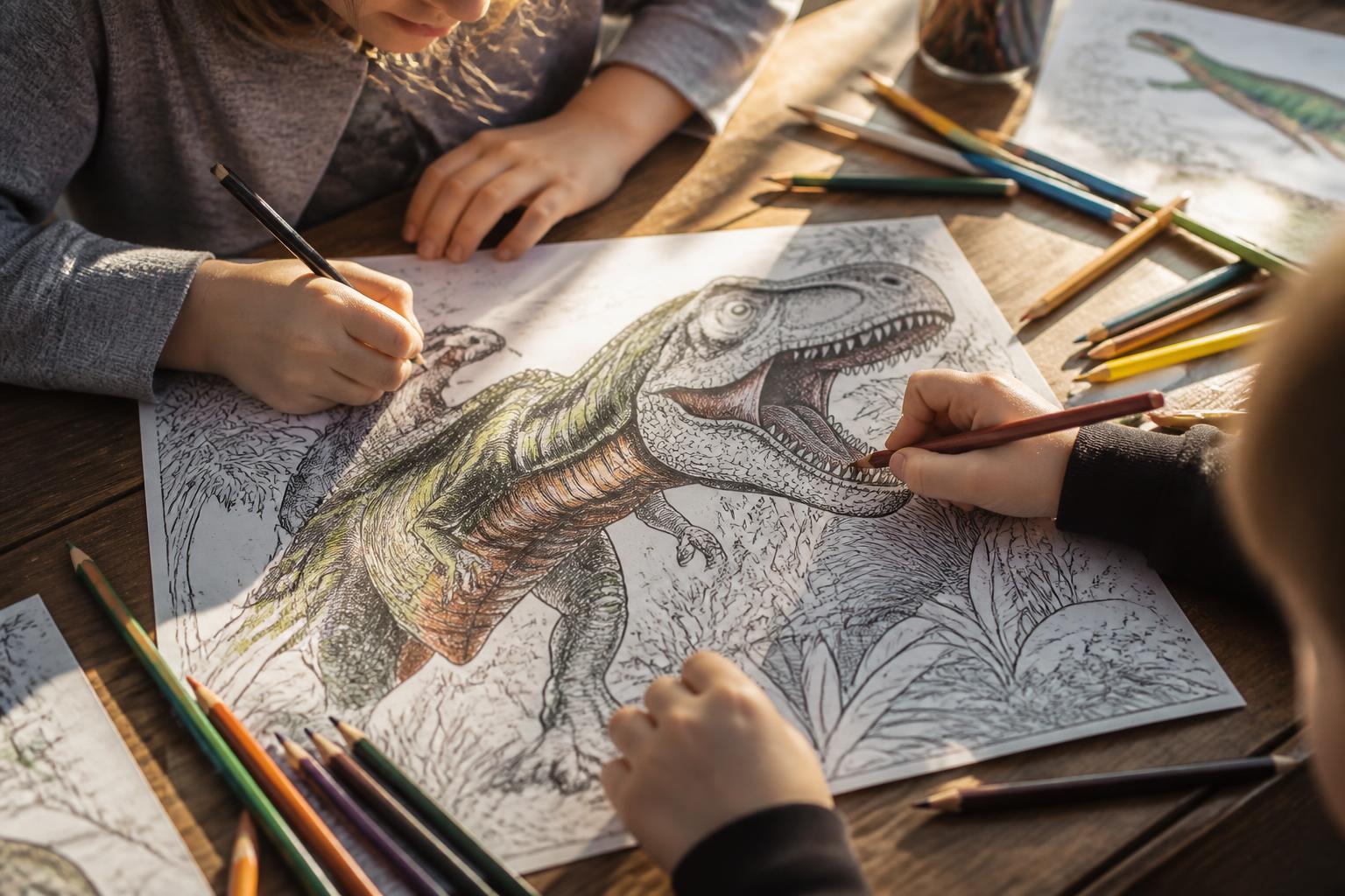 découvrez notre coloriage de dinosaure jurassic park, parfait pour stimuler la créativité et l'imagination des enfants tout en s'amusant avec leurs dinos préférés.