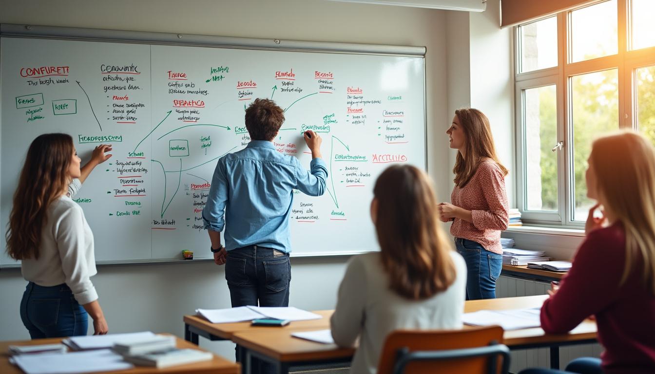 découvrez notre guide pas à pas avec une carte mentale claire pour maîtriser le présent de l'indicatif, idéal pour les débutants en français.