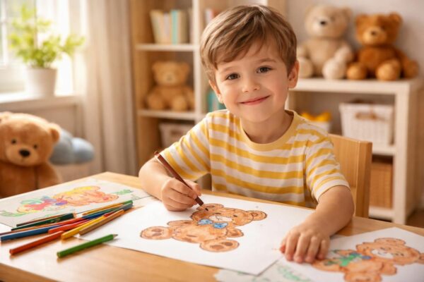 découvrez comment le coloriage de nounours favorise le développement des enfants en stimulant leur créativité, leur motricité fine et leur concentration.