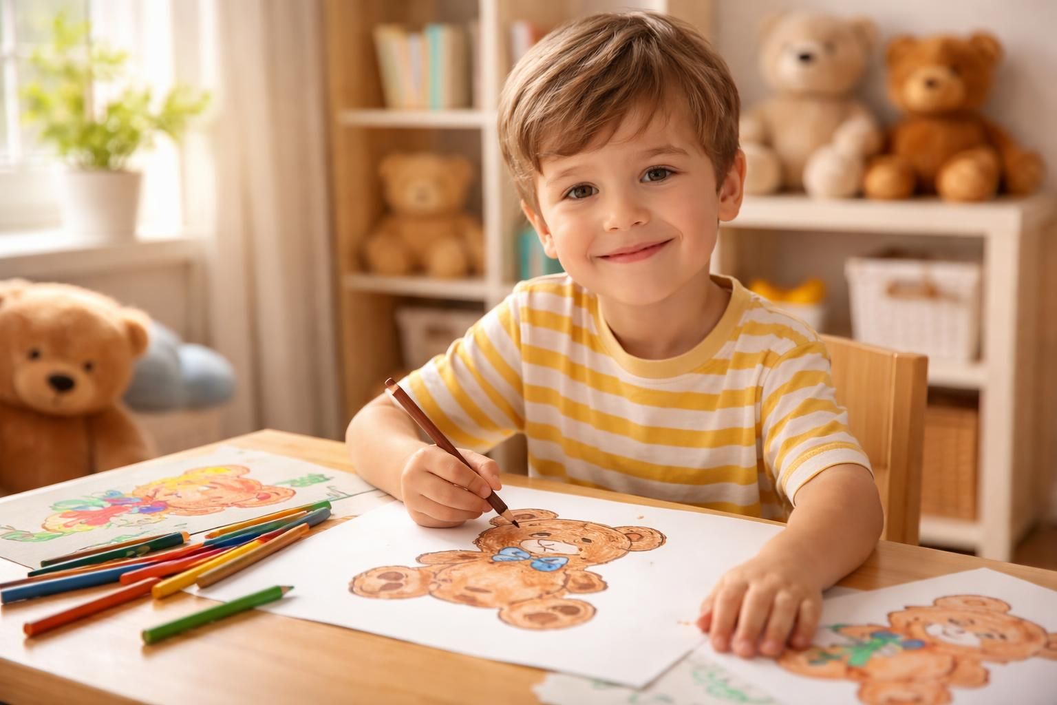 découvrez comment le coloriage de nounours favorise le développement des enfants en stimulant leur créativité, leur motricité fine et leur concentration.