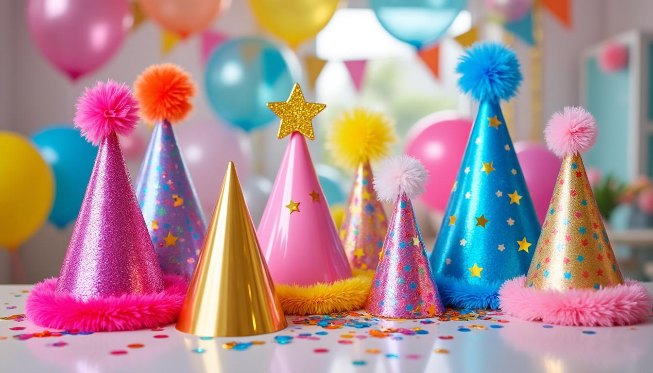 découvrez nos chapeaux d’anniversaire d'enfant pointus, un accessoire festif et amusant qui plaira à tous les âges pour rendre chaque fête inoubliable.