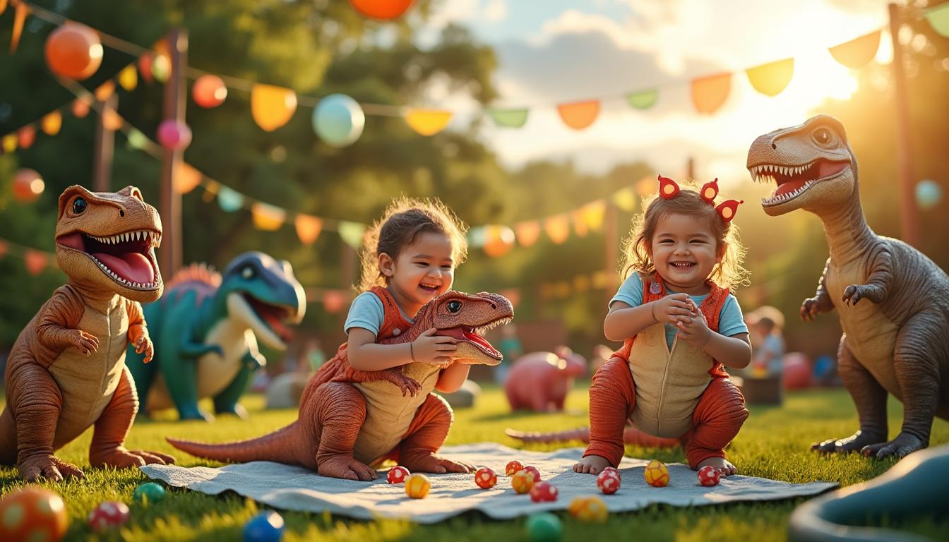 découvrez comment organiser une fête d'enfants sur le thème des dinosaures avec des animations captivantes pour un événement inoubliable et réussi.