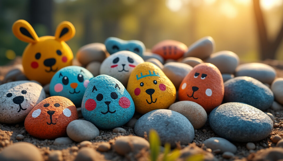 découvrez des idées de peinture sur galets faciles à réaliser pour les enfants : apprenez à créer de jolis animaux colorés pas à pas, parfait pour des activités créatives en famille !