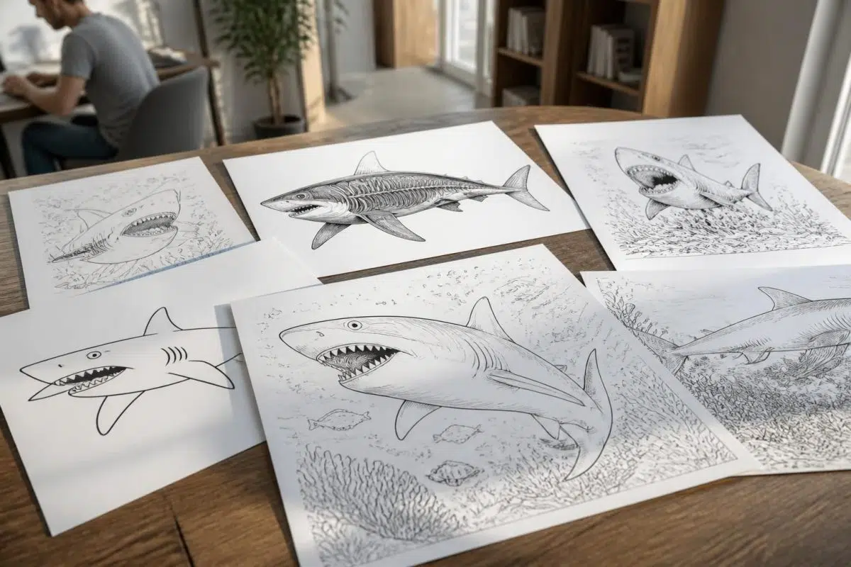 découvrez une variété de coloriages du requin megalodon à imprimer, parfaits pour les fans de dinosaures marins de tous âges. amusez-vous à colorier ces créatures préhistoriques impressionnantes !