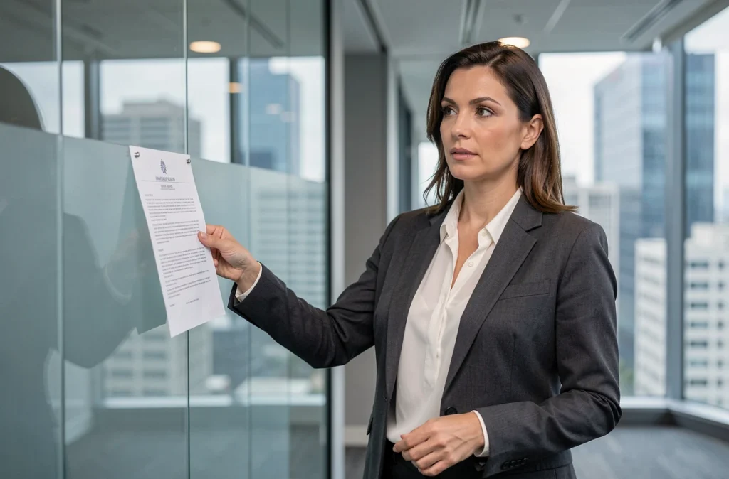 Avocate analysant les implications juridiques de l'article 1832-2 du Code civil en cabinet