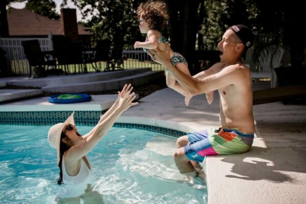 piscine en famille