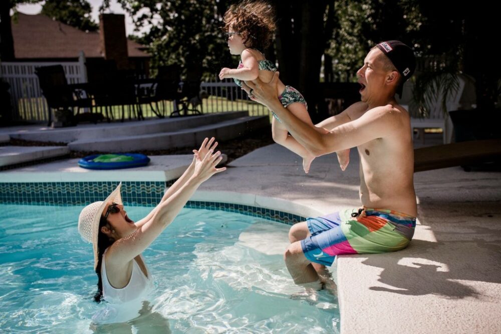 piscine en famille