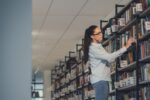 Student in a library